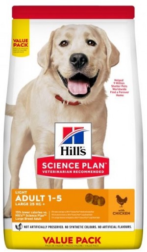 HILLS SP Hill's Science Plan LIGHT LARGE BREED ADULT CHICKEN ar vistu 18kg